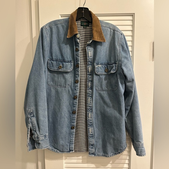Jcrew Heavyweight denim barn jacket workshirt with flannel lining XS MENS - Picture 2 of 4